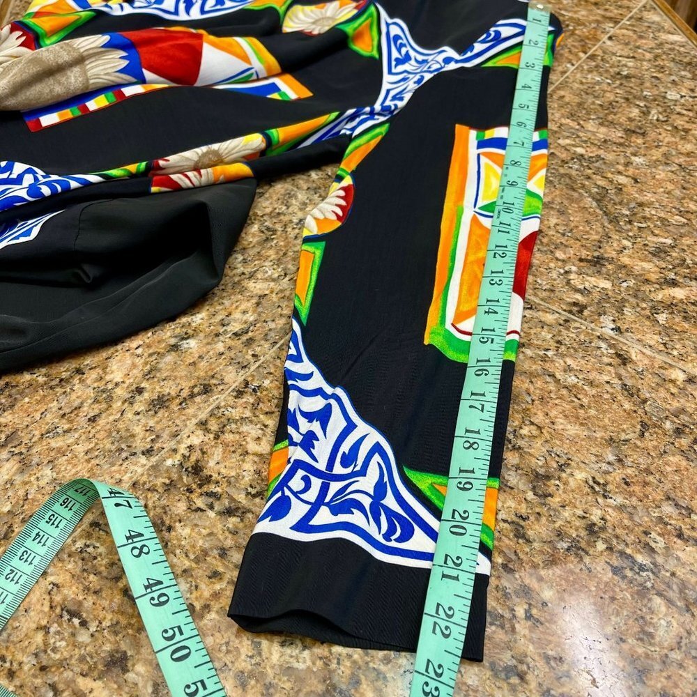 KC Spencer Multicolor Long Sleeve Dress Geometric and Sunflower Patterns Size M - Picture 13 of 14